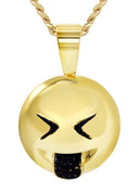 Mens Gold Plated Cuban Link Chain & Emoji Pendant | Appx. 16 Grams