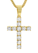 Mens Gold Plated Franco Chain & Cross Pendant | Appx. 13 Grams