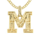 Diamond 10K Yellow Gold Letter "M" Necklace | Appx. 16.7 Grams