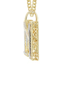 Diamond 10K Yellow Gold Letter "M" Necklace | Appx. 16.7 Grams