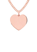14K Rose Gold Diamond Ladies Initial Heart Pendant Necklace