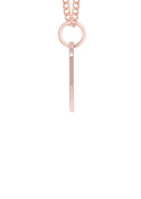 14K Rose Gold Diamond Ladies Initial Heart Pendant Necklace