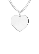 14K White Gold Diamond Ladies Initial Heart Pendant Necklace