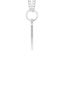 14K White Gold Diamond Ladies Initial Heart Pendant Necklace