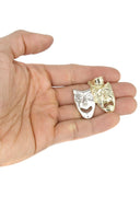10K Yellow Gold Rope Chain & Gold Comedy & tragedy Masks Pendant | Appx. 15.1 Grams