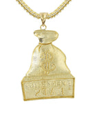 10K Yellow Gold Franco Chain & Gold Money Bag Pendant | Appx. 21.6 Grams