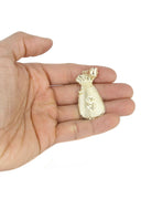10K Yellow Gold Rope Chain & Gold Money Bag Pendant | Appx. 16.4 Grams