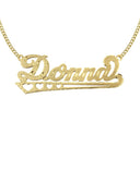 Ladies Diamond Cut Heart Name Plate Necklace | Appx. 7 Grams