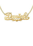 14K Ladies Diamond Cut Heart Name Plate Necklace | Appx. 7.9 Grams