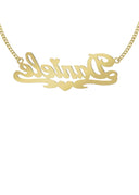 14K Ladies Diamond Cut Heart Name Plate Necklace | Appx. 7.9 Grams
