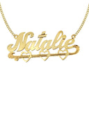 Ladies Diamond Cut Heart Name Plate Necklace | Appx. 9 Grams