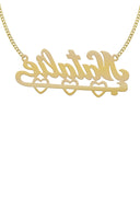 Ladies Diamond Cut Heart Name Plate Necklace | Appx. 9 Grams