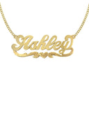 Ladies Diamond Cut Heart Name Plate Necklace | Appx. 9.1 Grams