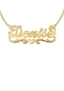 Ladies Diamond Cut Heart Name Plate Necklace | Appx. 11.5 Grams