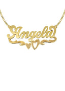 Ladies Diamond Cut Heart Name Plate Necklace | Appx. 8.4 Grams