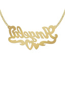Ladies Diamond Cut Heart Name Plate Necklace | Appx. 8.4 Grams