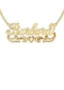 Ladies Diamond Cut Heart Name Plate Necklace | Appx. 7.4 Grams