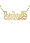 Ladies Diamond Cut Heart Name Plate Necklace | Appx. 7.4 Grams