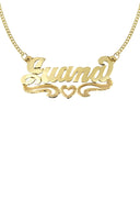 Ladies Diamond Cut Heart Name Plate Necklace | Appx. 7.6 Grams