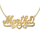 Ladies Diamond Cut Heart Name Plate Necklace | Appx. 7.3 Grams