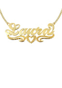 Ladies Diamond Cut Heart Name Plate Necklace | Appx. 8 Grams
