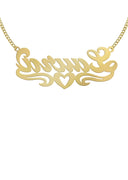 Ladies Diamond Cut Heart Name Plate Necklace | Appx. 8 Grams