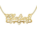 Ladies Diamond Cut Heart Name Plate Necklace | Appx. 8.3 Grams