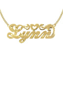 Ladies Diamond Cut Heart Name Plate Necklace | Appx. 8 Grams