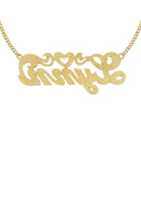 Ladies Diamond Cut Heart Name Plate Necklace | Appx. 8 Grams