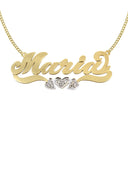 14K Ladies Diamond Heart Name Plate Necklace | Appx. 10 Grams