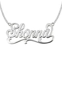14K Ladies White Gold Name Plate Necklace | Appx. 7.6 Grams