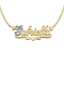 Ladies Two Tone  Name Plate Necklace | Appx. 9.8 Grams