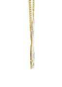 14K Ladies Two Tone Hearts Name Plate Necklace | Appx. 7.8 Grams
