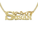 Ladies Name Diamond Cut Name Plate Necklace | Appx. 10.5 Grams