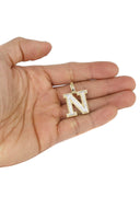 Diamond 10K Yellow Gold Letter "N" Necklace | Appx. 15.4 Grams