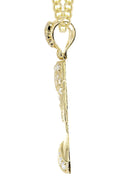 10K Yellow Gold Cuban Chain & Cz Nefertiti Pendant | Appx. 20.7 Grams