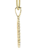 10K Yellow Gold Large Diamond Oval Picture Pendant Necklace | Appx. 23 Grams