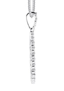 10K White Gold Large Diamond Oval Picture Pendant Necklace | Appx. 23 Grams