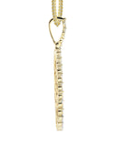 10K Yellow Gold Medium Diamond Oval Picture Pendant Necklace | Appx. 19 Grams