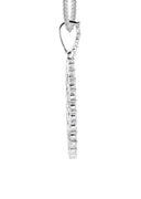 10K White Gold Medium Diamond Round Cuban Picture Pendant Necklace | Appx. 21 Grams