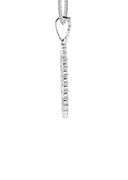 10K White Gold Small Diamond Oval Picture Pendant Necklace | Appx. 17 Grams