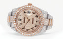 Diamond Rose Gold Iced Out Rolex Datejust 41 | 25 Carats Of Diamonds | Custom Full Diamond Arabic Dial | Oyster Band