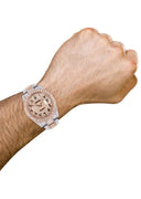 Diamond Rose Gold Iced Out Rolex Datejust 41 | 25 Carats Of Diamonds | Custom Full Diamond Arabic Dial | Oyster Band