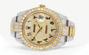 Diamond Iced Out Rolex Datejust 41 | 25 Carats Of Diamonds | Custom Full Diamond Arabic Dial | Oyster Band