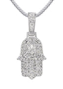 14K White Gold Diamond Hamsa Necklace | 1.25 Carats
