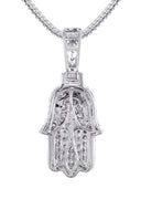14K White Gold Diamond Hamsa Necklace | 1.25 Carats