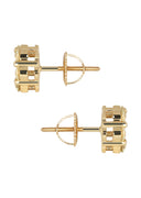Mens Stud Diamond Earrings | 1.7 Carats 14K Yellow Gold