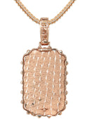 14K Rose Gold Diamond Dog Tag Necklace | 3.22 Carats