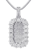 14K White Gold Diamond Dog Tag Necklace | 3.22 Carats