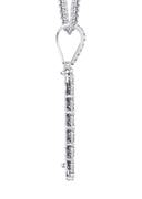 14K White Gold Diamond Dog Tag Necklace | 3.22 Carats